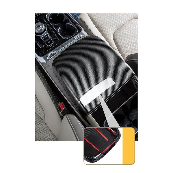 for-kia-carnival-ka4-2021-2022-carbon-fiber-center-console-armrest-box-protector-panel-cover-trim-sticker-accessories