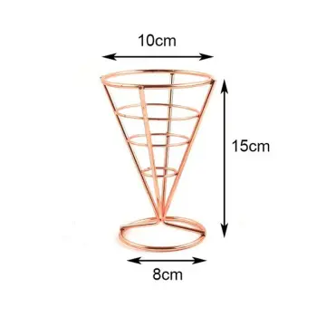 6pcs Single Metal Ice Cream Holder Stand Individual Waffle Food