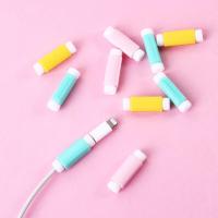 SLWUI ที่ใส่สายที่เก็บสายคลิปลวดหลากสี10ชิ้นสายสายชาร์จ USB สายเคเบิลป้องกันที่ใส่ม้วนสายเคเบิลสายเคเบิลป้องกันเคสป้องกันสายข้อมูล