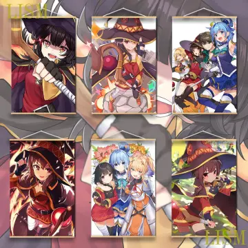 Konosuba Aqua Darkness Megumin Satou Kazuma Wall Scroll