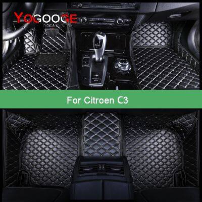 【jw】™✗  YOGOOGE Custom Car Floor Mats Citroen C3 Foot Coche Accessories Carpets