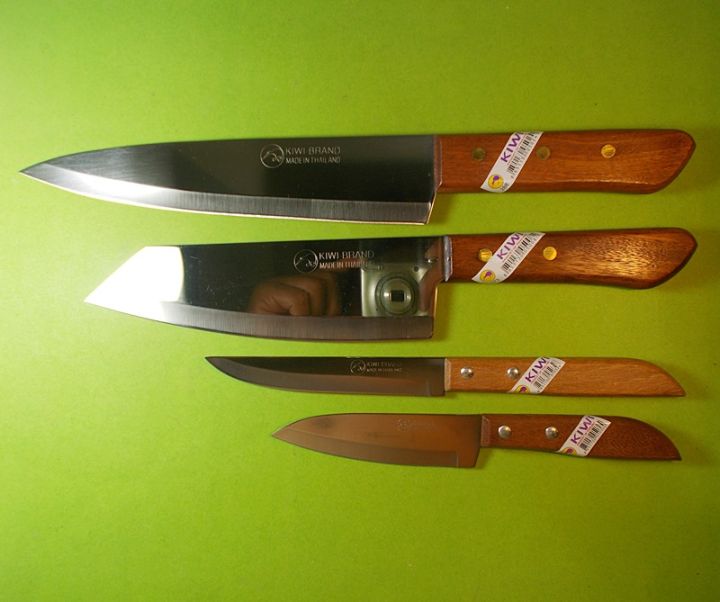 Knife Kiwi Set Thai Kitchen Knives Chef Stainless Steel Blade Wood Handle  No 503
