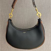 lisa Same Style Underarm Bag Female French Niche AVA STRAP Moon Cowhide Contrast Color Shoulder