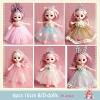 6pcs Set New Doll Toy 16cm Bjd Joint Movable Doll Girl Gift