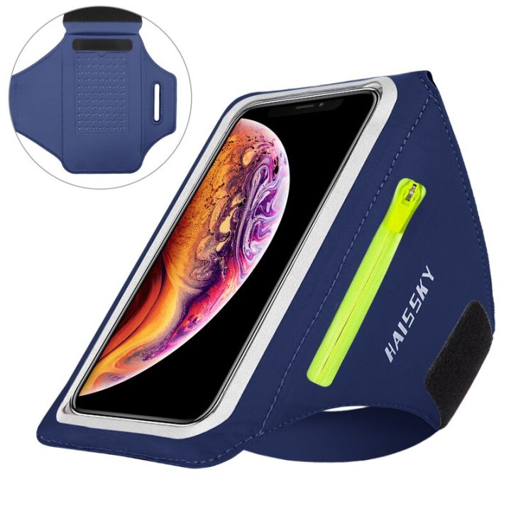 running-sport-armbands-phone-case-on-hand-holder-zipper-car-key-pocket-earphone-bag-for-airpods-pro-iphone-samsung-arm-band-bags-adhesives-tape