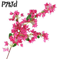 [P7tJd] ไหมเทียม120ซม.,Bougainvillea กิ่งก้านเทียมสีแดงกุหลาบ Bougainvillea พร้อมสำหรับตกแต่งงานแต่งก้านลวดเหล็ก