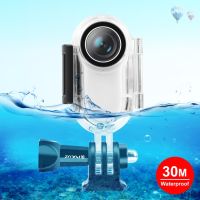 PLZ Puluz 30m ตัวเรือนป้องกันน้ำใต้น้ำสำหรับ Insta360 Go 2 พร้อมอะแดปเตอร์ฐานและสกรู (โปร่งใส)