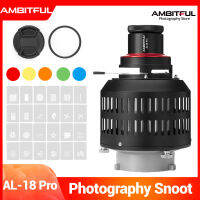 AMBITFUL AL-18 AL18 Pro ปรับโฟกัสกรวยไฟสีสำหรับถ่ายภาพศิลปะคอนเดนเซอร์ออปติคอลกระสวยแสงแบบพิเศษมาพร้อมกับชิ้นส่วนแบบจำลอง24ชิ้นและสีเจล5ชิ้น