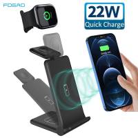 ZZOOI 22W 3 in 1 Wireless Charging Dock Station For iPhone 14 13 12 11 Pro Max XS XR X 8 Apple Watch 8 AirPods Pro Fast Chargers Pad