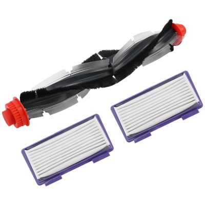 1pcs Replacement Combo Roller Brush+HEPA Filterx2 for Neato XV-21 XV Signature Pro XV-11 XV-12 XV-15 Curved Combo Roller Brushes