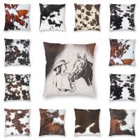 [Heimi Department Store] Horse CowgirlCowhide CowPillow Case 3D PrintingHome ตกแต่งโซฟาปลอกหมอนอิงปลอกหมอน