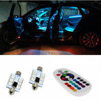 2ชิ้น41มมไฟอ่านหนังสือไฟโดมไฟตกแต่งภายในรถ RGB สำหรับ Suzuki Swift Grand Vitara Sx4 Jimny รถจี๊ป Renegade