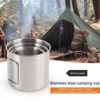 Camping Mug ถ้วยสแตนเลส Tourist Tableware Picnic Utensils อุปกรณ์ครัวกลางแจ้ง Tableware Travel เครื่องครัวทำอาหาร