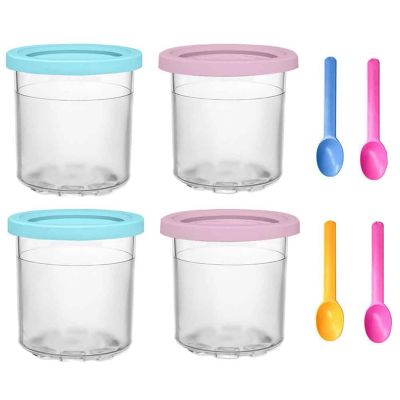 4Pcs Ice Cream Pints Cups for NINJA- CREAMI Series Ice Cream Maker Replacements Storage Jar with Sealing Lids