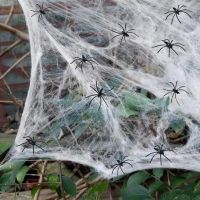 【hot】♛ Web Super Stretch Cobwebs with Fake Spiders Decorations Artificial Scary Scene Horror Props