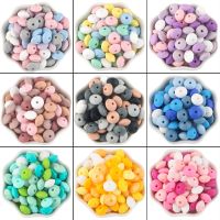 2023 Kovict 50/100pcs Baby Pearl Silicone Beads Lentil 12mm Beads For Jewelry Making DIY Necklace Bracelets Jewelry Accessories