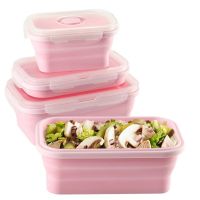 Silicone Collapsible Bowl Storage Folding Lunchbox Food Container Picnic Boxes Camping Outdoor Travel Bento Lunch Boxes