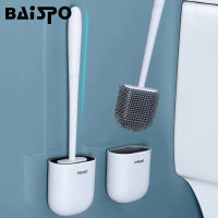 BAISPO TPE Toilet Brush Silicone Brush Head with Bracket Wall-Mounted Bathroom Cleaning Tool No Dead Angle Brush Wc Accessories