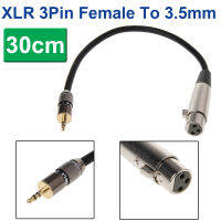 New XLR 3Pin Female To 3.5mm 1/8" TRS Male Metal Connector Audio Adapter Cable 0.3m