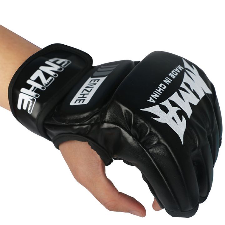 5-color-half-mitts-mma-boxing-gloves-sanda-sports-pu-leather-muay-thai-boxing-professional-guantes-de-boxeo-hand-protective-gear