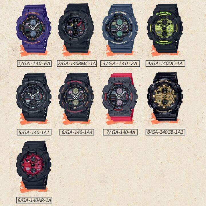 สินค้าขายดี-คาสิโอ-นาฬิกาข้อมือผู้ชาย-g-shock-รุ่น-ga-140-series-นาฬิกากีฬา-นาฬิกา-นาฬิกาข้อมือ-รับประกัน1ปี