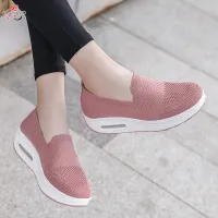 โปรโมชั่น Flash Sale : QiaoYiLuo Slip-on sneakers&Chunky Sneakers with Minimalist ， light and airy ,Low top Round Toe for women