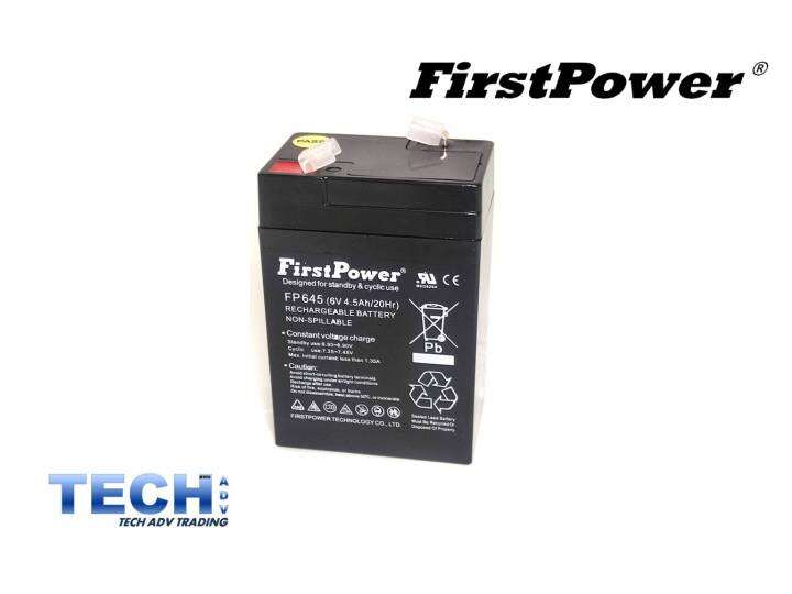 FirstPower 6V 4.5AH PREMIUM Rechargeable Sealed Lead Acid Battery For ...