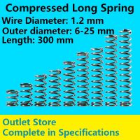 แรงดันสปริงยาวแบบบีบอัด,สปริงยาวเส้นผ่านศูนย์กลาง1.2มม. เส้นผ่านศูนย์กลางภายนอก12-25มม. ยาว300มม. สปริงยาว