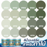 TOA ซุปเปอร์ชิลด์ ทิมเบอร์ชิลด์ ชนิดเนียน สีเขียวอมเทา (1ลิตร) สีทาผนังไม้ ผนังไม้ สีทาไม้