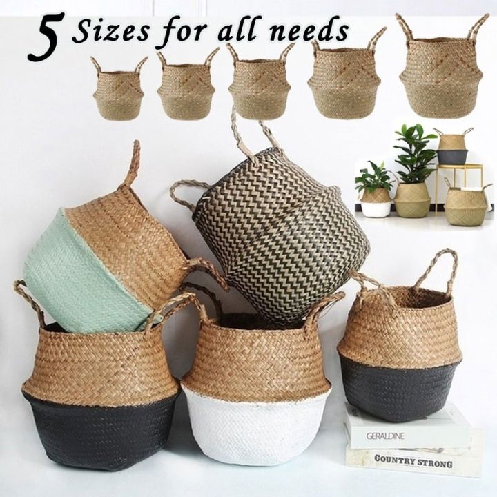 woven-basket-rattan-hanging-pot-dirty-hamper-storage-holder-organizer