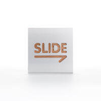 ป้าย Slide ขวา (อลูมิเนียมประกบไม้แบบหนา)