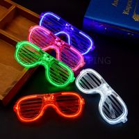 แว่นตาเรืองแสง ""มีหลอดไฟ LED"" แว่นตาเรืองแสง คริสต์มาส แว่นสงกรานต์ แว่นแฟชั่น Luminous glasses