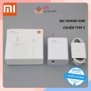 Bộ Sạc Nhanh XIAOMI 33W + Kèm Cáp Sạc chuẩn TYPE C Chất Lượng Chính Hãng