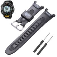 Tali Jam Tangan Karet เหมาะสำหรับ Casio Protrek Prg-240 PRG-40 Pathfinder ชุดอุปกรณ์เสริมสำหรับผู้ชายสาย Jam Tangan Tahan Air Olahraga