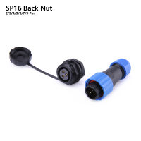 SP16 IP68 กันน้ำ Connector ปลั๊ก &amp; ซ็อกเก็ตหญิง 2/3/4/5/6/7 /8/9 Pin Panel Mount สายไฟตัวเชื่อมต่อปลั๊ก-rfwerjhnbs