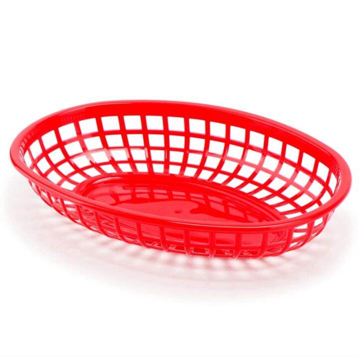 24pcs-plastic-basket-serving-tray-restaurant-bar-food-tray-fries-food-service-tray-black