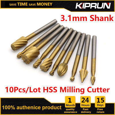 KIPRUN 10ชิ้นมีดโรตารี HSS เราเตอร์เครื่องมือเจาะ Set Mata Bor ตัดเจาะไม้ DIY หัวบดไฟฟ้าแกะสลักเส้นทางเครื่องมือแกะสลัก