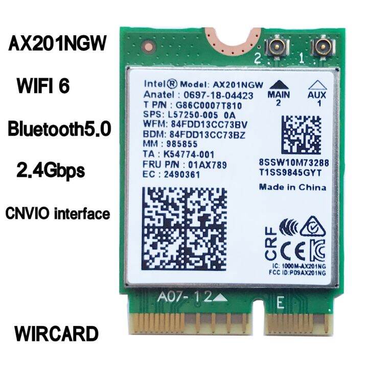 Wi Fi 6 Intel Ax201 Bt 50 Dual Band 24g 5g Wireless Ngff Cnvi Wifi Card Ax201ngw 80211ac 1262