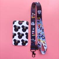 Disney Cartoon Mickey Minnie Wholesale Plastic Anime ID Card Holder Cool Badge Sliding Work Name Tag Bus Lanyard Cards Holders