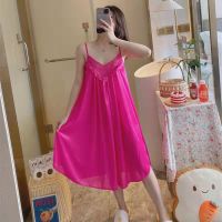 Silk and satin V y Sleepwear Pyjamas Sleeveless Dress Baju Tidur Seksi wanita Perempuan Women nightwear y pajamas