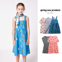 Kids Dress For Girls 2022 New Spring Summer BC Baby Print Cotton Short Sleeve Princess Dress Toddler Childrens Outwear Clothing