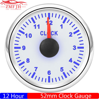 52มิลลิเมตรนาฬิกามาตรวัดแสงไฟสีฟ้าตราสารชั่วโมงเมตร0 ~ 12ชั่วโมงสำหรับรถเรือยอชท์แสดงนาฬิกาเมตร9-32โวลต์