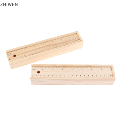 ZHIWEN กล่องดินสอเอนกประสงค์ไม้บีชสีสเก็ตช์สดใสขนาดเล็กกล่องดินสอไม้เครื่องเขียนนักเรียน