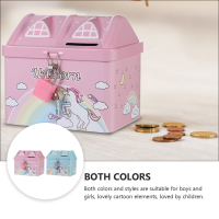 2Pcs Piggy Bank Metal Bank Tin Kids Saving Jewelry Keepsake With Lock Birthday Gift