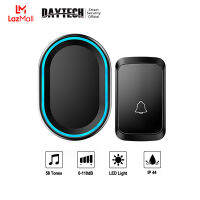 DAYTECH ออดไร้สาย กระดิ่งประตูกันน้ำ 300 เมตรช่วง 4 ปริมาณ 58 เสียงกระดิ่งประตู 1 ตัวรับสัญญาณที่มี 1 ปุ่มสำหรับบ้าน/สำนักงาน DB10