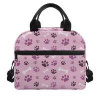 ☽ FORUDESIGNS Pink Dog Paw Print Lunchbox School Child Fashionable Lightweight Food Lunch Box for Work Lonchera Termica