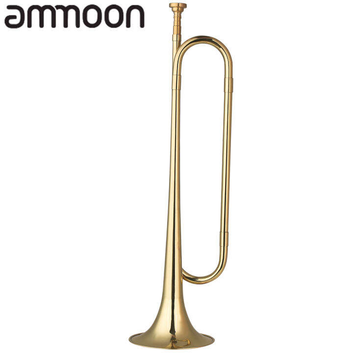 Brass C Bugle Call GoldPlated Trumpet Cavalry Horn with Mouthpiece