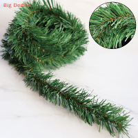 ?Big Dealse คริสต์มาสสีเขียวหญ้าพวงหรีดสนเข็มฟางริบบิ้นเครื่องประดับ Garland