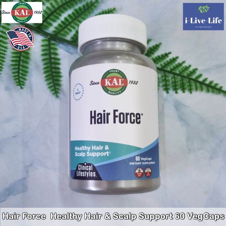 วิตามินผมและหนังศีรษะ-hair-force-high-potency-biotin-60-vegetarian-capsules-kal