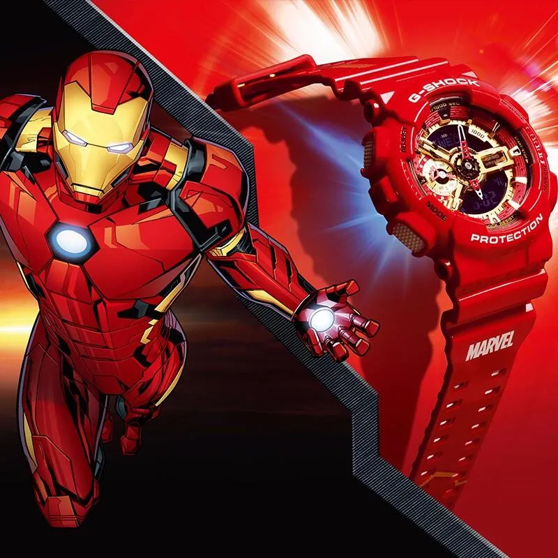 sammenholdt indsigelse gået vanvittigt Original G Shock GA110 IRONMAN Men Sport Watch Dual Time Display 200M Water  Resistant Shockproof and Waterproof World Time LED Auto Light Wrist Sports  Watches with 2 Year Warranty GA-110IRONMAN-4PR Limited Edition